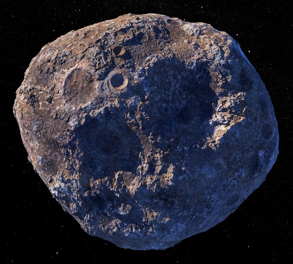 Asteroid Colours Reveal What Space Rocks Are Made Of An asteroid tumbling through space as a dark rocky body against a dense field of distant stars.